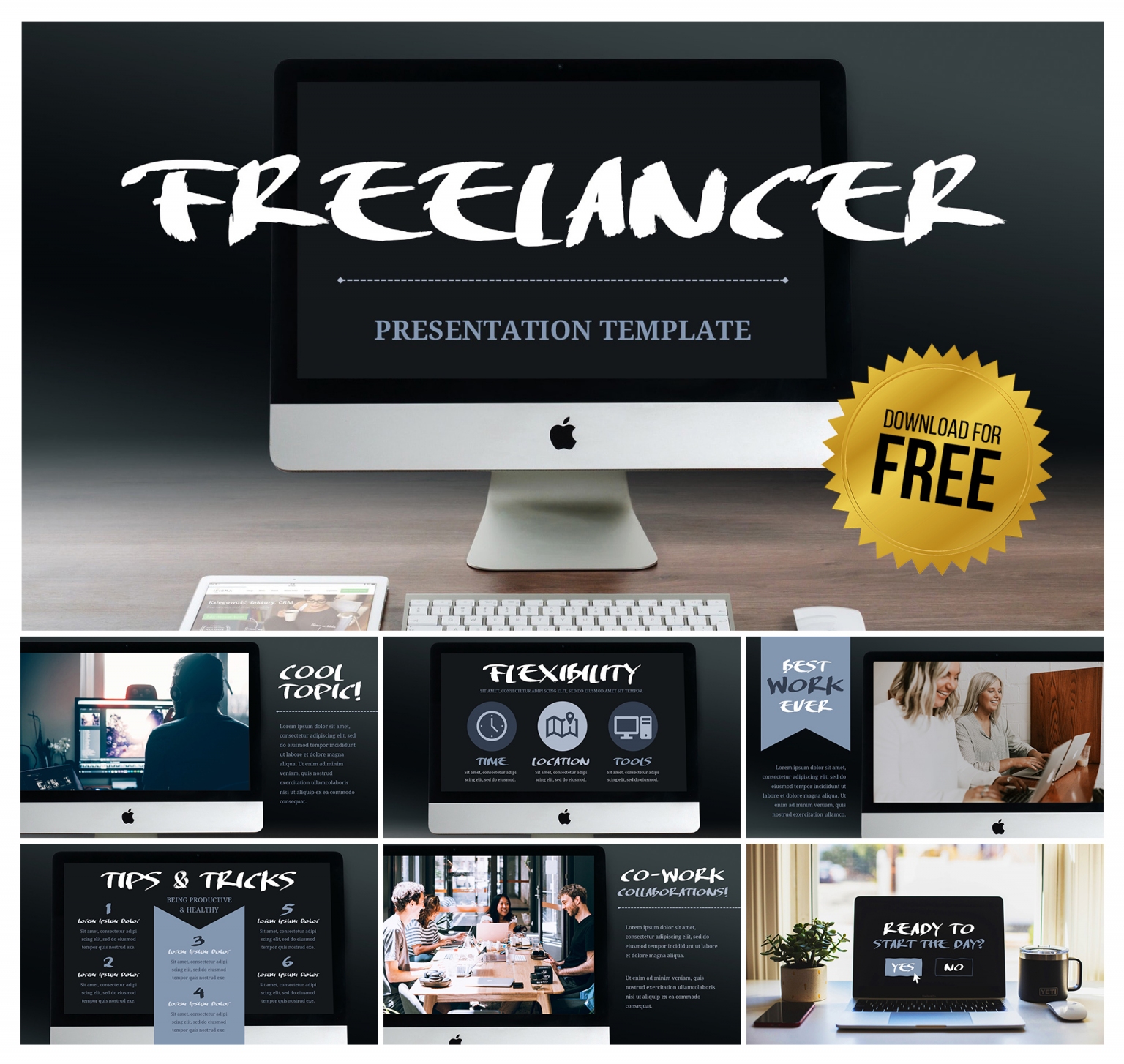 Freelancer PowerPoint Template for Sharing Tips and Advice