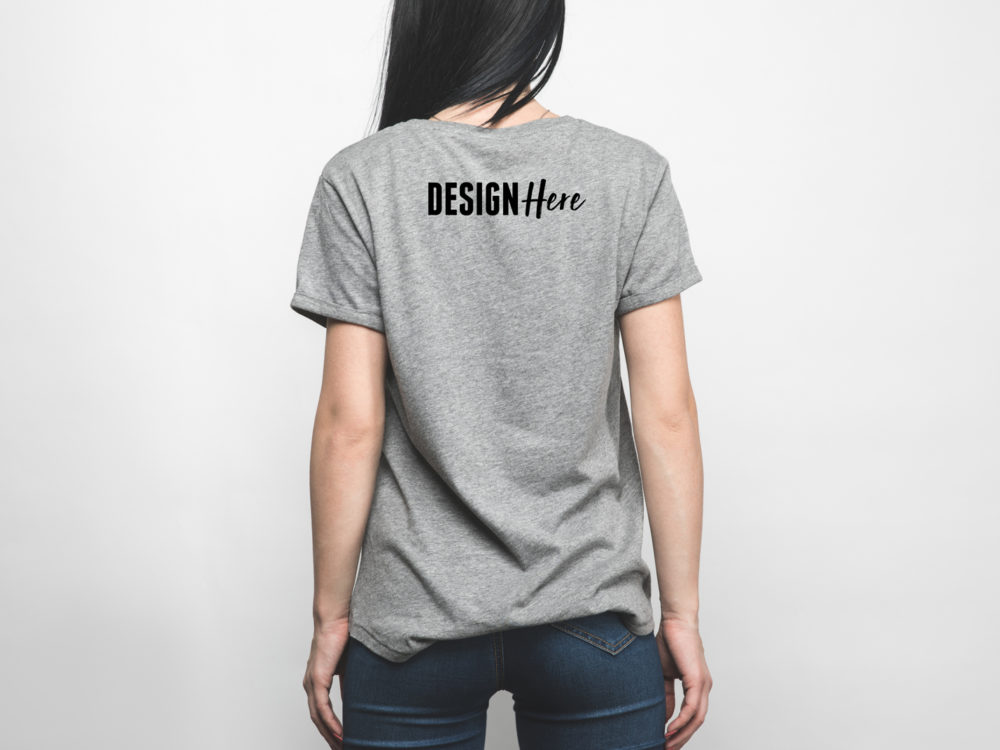Download Back T-Shirt Mockup For Woman - PSD Mockup Template