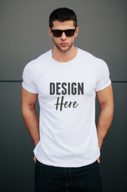 Realistic Tshirt Mockup on Male Model - PSD Mockup Template