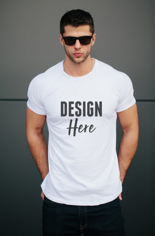 Download Realistic Tshirt Mockup on Male Model - PSD Mockup Template