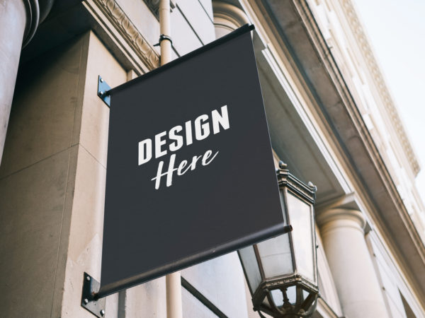 Black Signboard Mockup - PSD Mockup Template