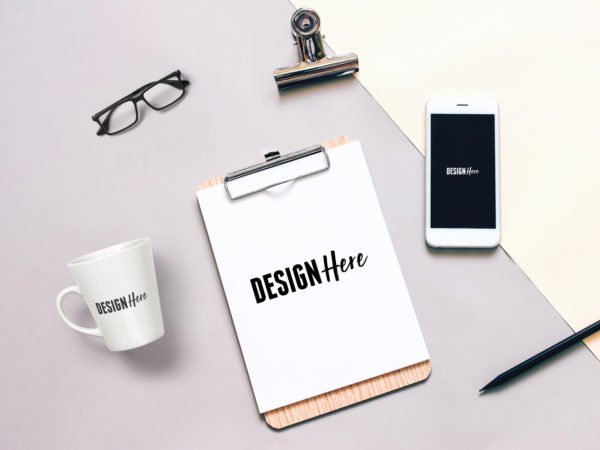 flat lay stationery mockup
