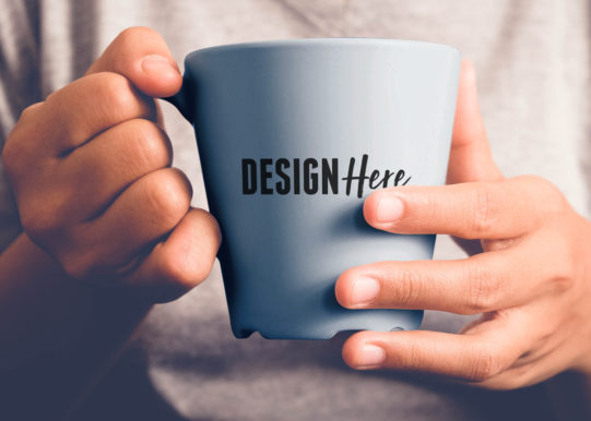 Download Mug in Hands Mockup - PSD Mockup Template