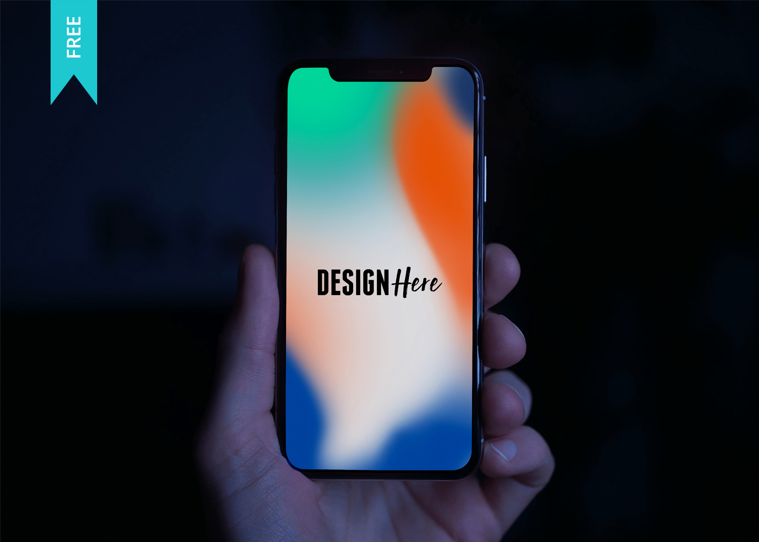 Free iPhone X in Hands Mockup