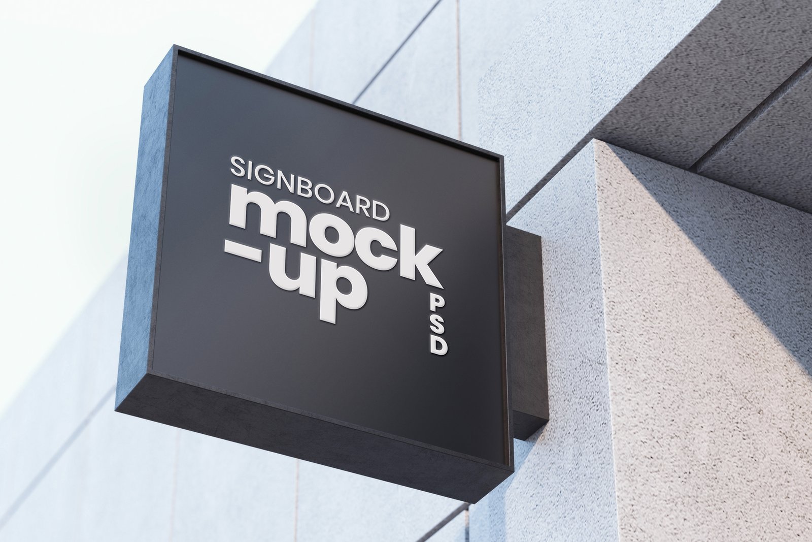 Download Signboard Mockup For Restaurant- Black Square Signboard PSD