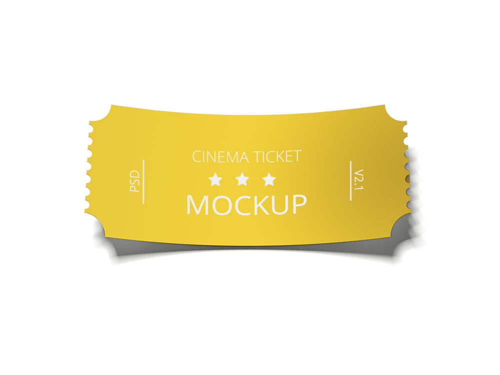 Download Realistic Cinema Ticket Mockup - PSD Mockup - Download Now
