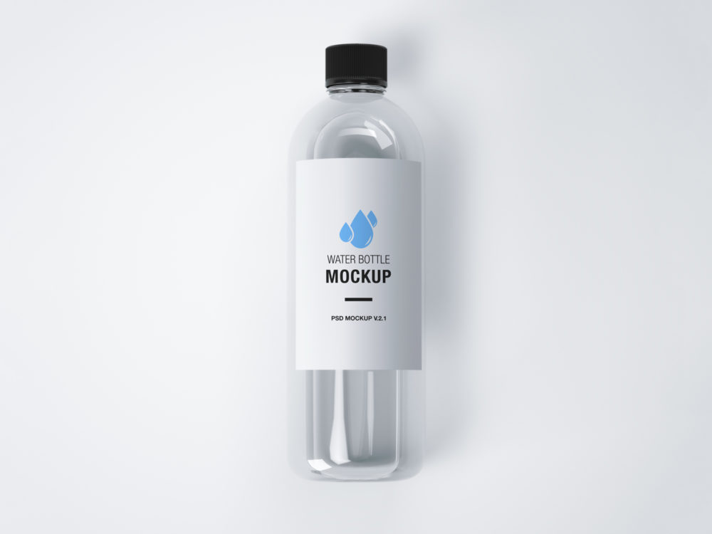 Realistic Water Bottle Mockup