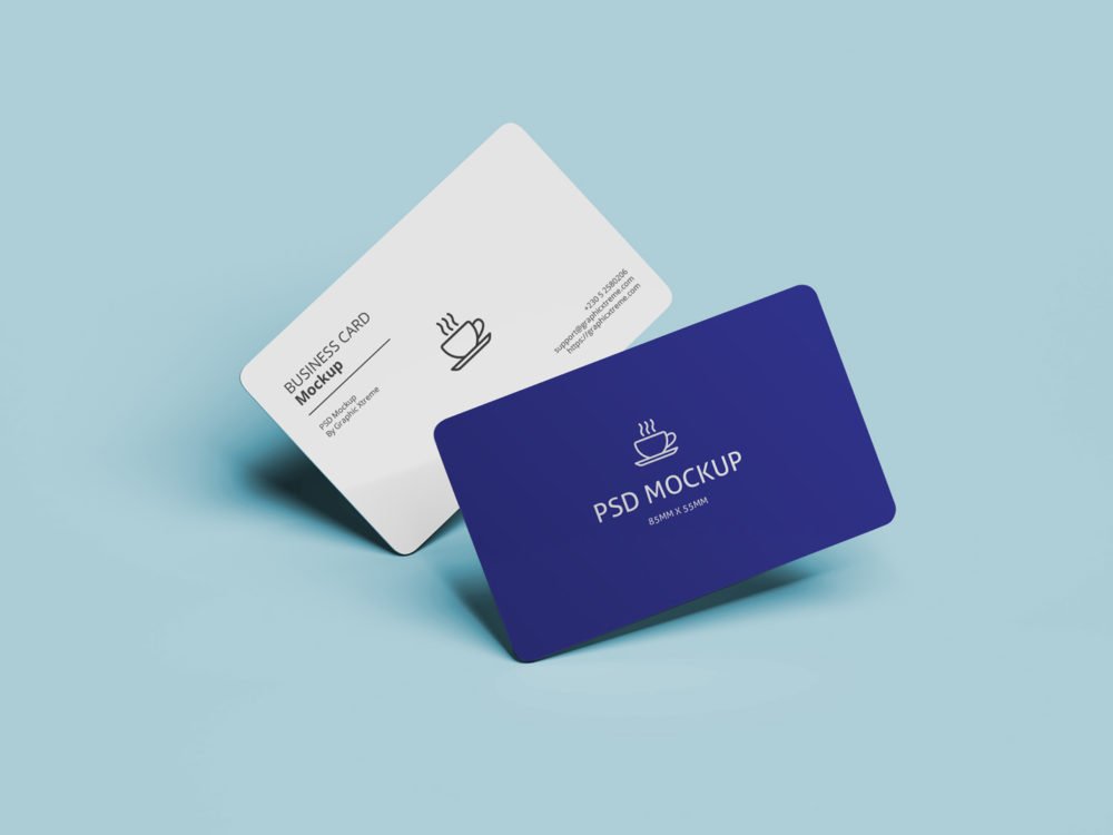 Business Card Rounded Corners Mockup - Free Download