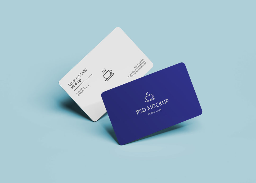 Business Card Rounded Corners Mockup Free Download