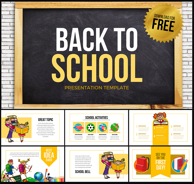 Back to School PowerPoint Template for Educational Presentations