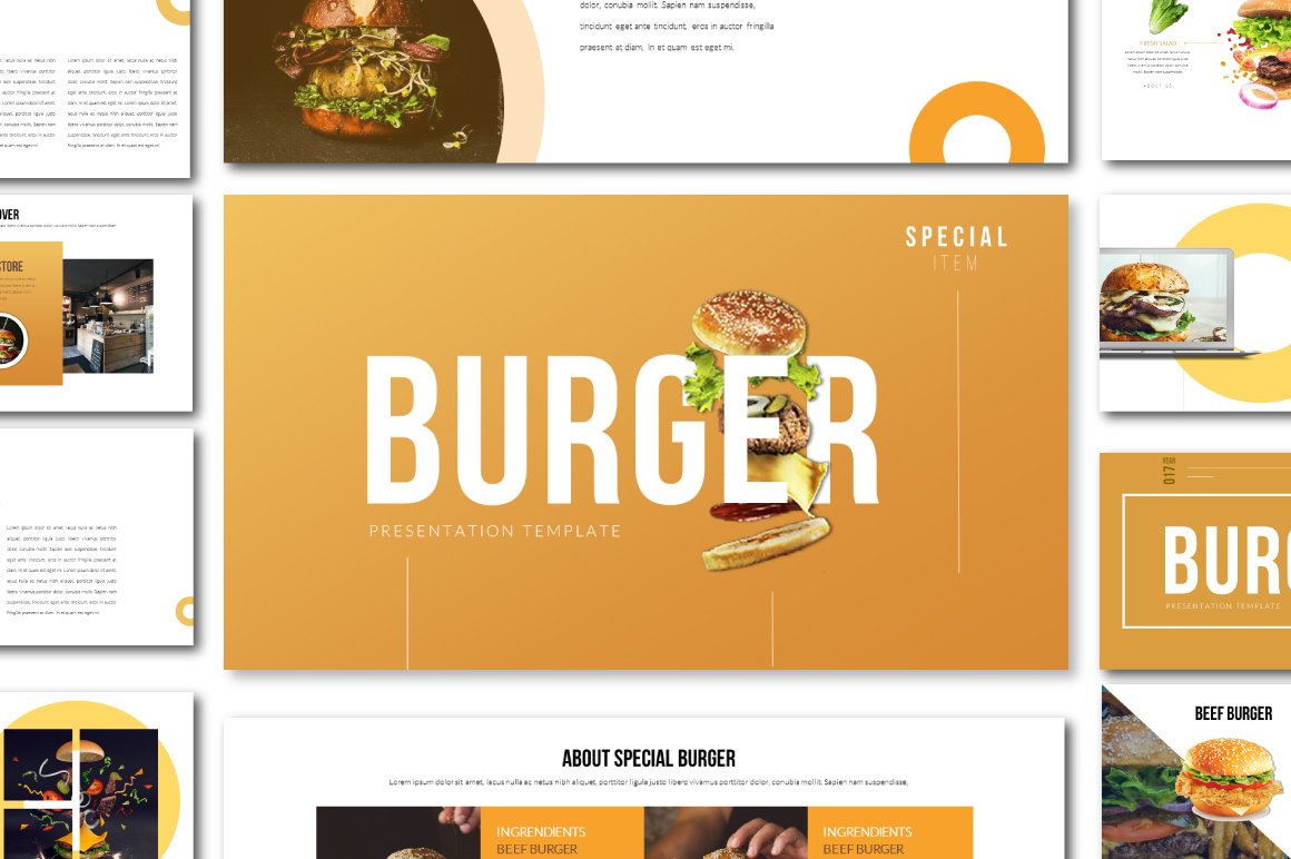 Burger PowerPoint Template - GraphicXtreme