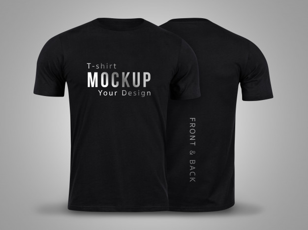 Black T-Shirts Mockup Front and Back