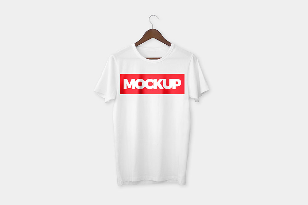 Hanging White T-Shirt Mockup